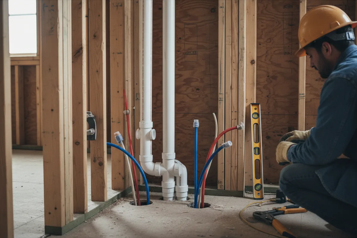 Drain and supply rough-in during Leak Detection in Hoboken